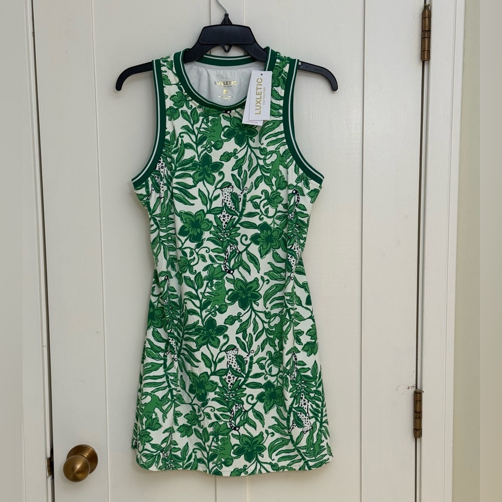 NWOT Lilly Pulitzer UPF 50+ Luxletic Kick Serve Dress FIDDLE LEAF GREEN Size M - Picture 9 of 13